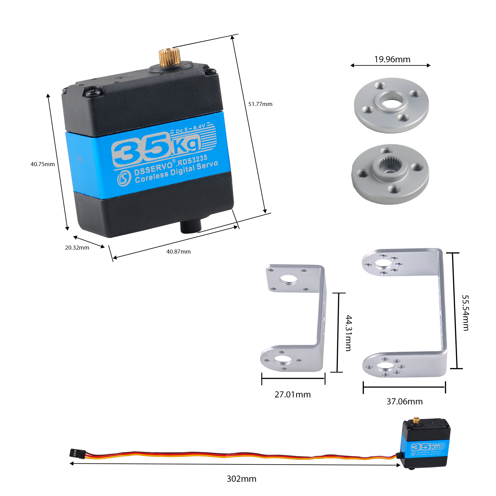 Servo Digital RDS3235 35KG Mot - Servo Bracket avaliação e preço